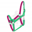 Ohlávka Basic Mini - Barva popruhu Basic: neonově růžová, Barva podšití Basic: světle zelená