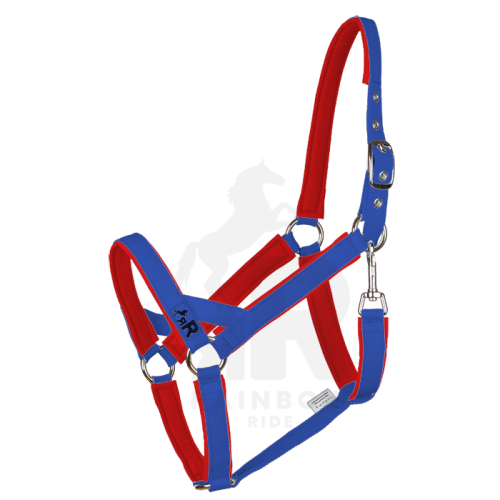 Ohlávka Basic Mini - Barva popruhu Basic: modrá, Barva podšití Basic: červená